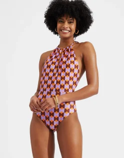 Esther SwimsuitMezzaluna Orange in Lycra