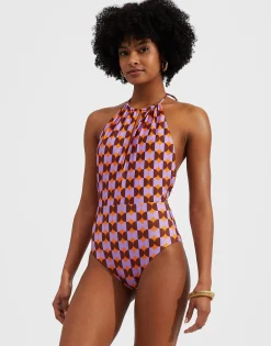 Esther SwimsuitMezzaluna Orange in Lycra