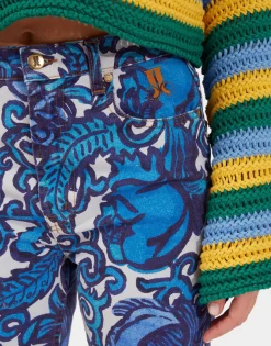 Fancy Crop Jeans (With Feathers)Anemone in Denim