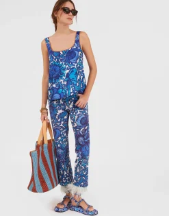 Fancy Crop Jeans (With Feathers)Anemone in Denim