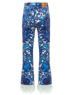 Fancy Crop Jeans (With Feathers)Anemone in Denim