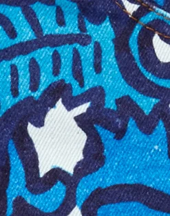 Fancy Crop Jeans (With Feathers)Anemone in Denim