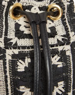 Feria Crossbody BagMini Tiles Black in Macram&eacute;