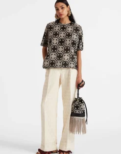 Feria Crossbody BagMini Tiles Black in Macram&eacute;