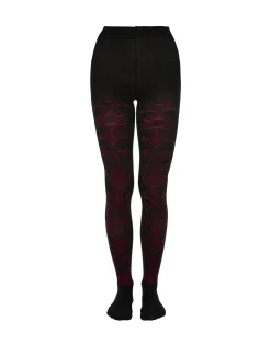 Flocked TightsBlack & Red in Flocked Nylon