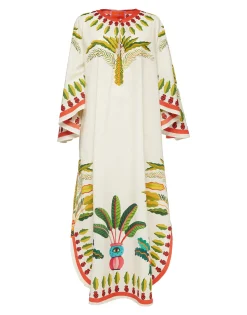 Flying DressPalme Plac&eacute;e in Popeline Cotton