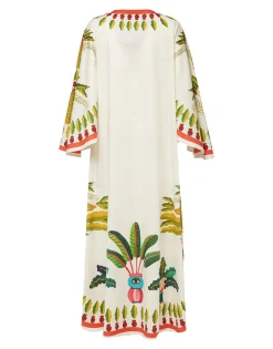 Flying DressPalme Plac&eacute;e in Popeline Cotton