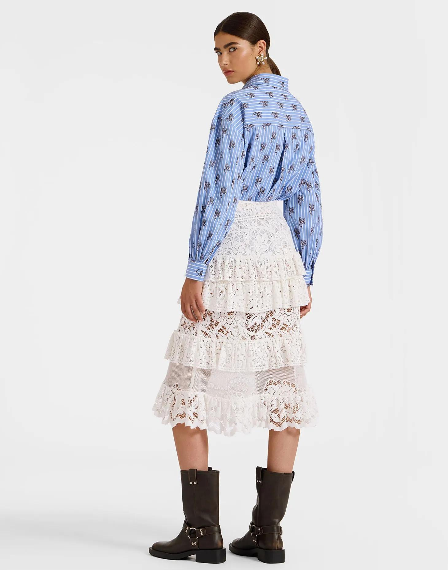 Footloose Lacey SkirtWhite in Cotton Lace