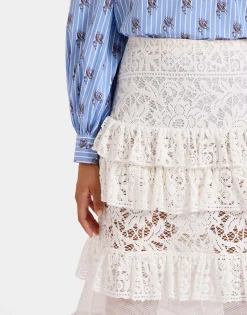 Footloose Lacey SkirtWhite in Cotton Lace