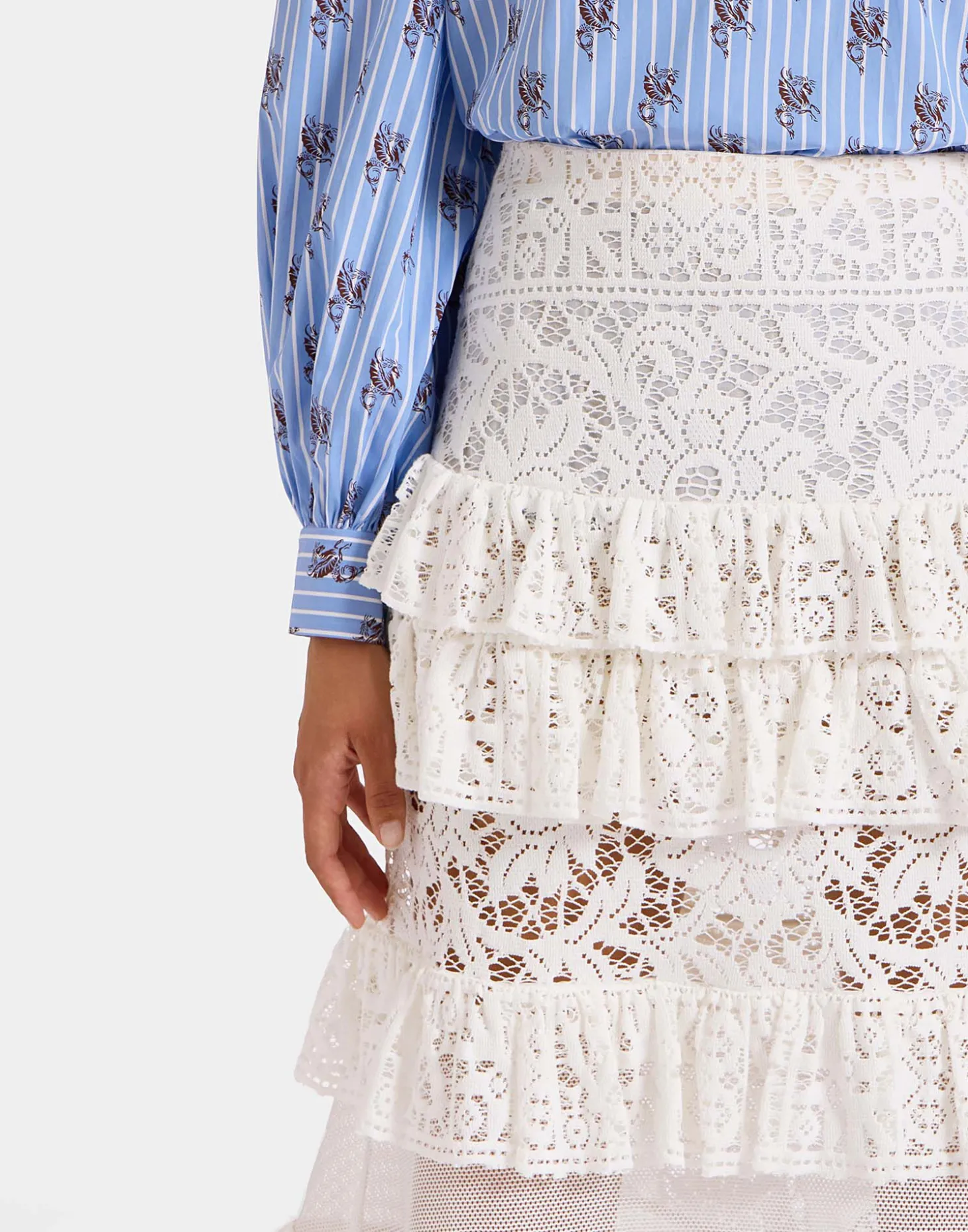 Footloose Lacey SkirtWhite in Cotton Lace
