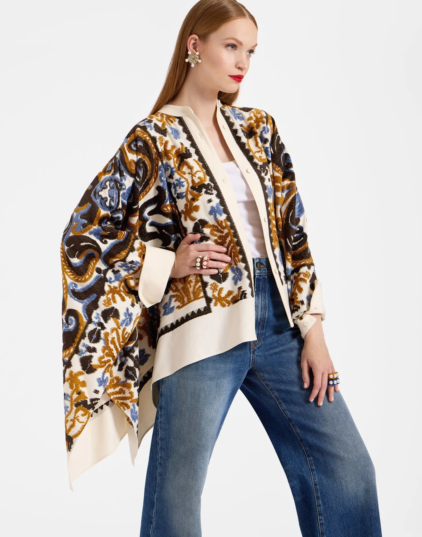 Foulard JacketCorsini Cream in Jacquard