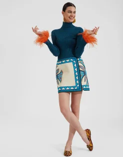 Foulard Mini SkirtLotus Placée Ivory in Stretch Cotton