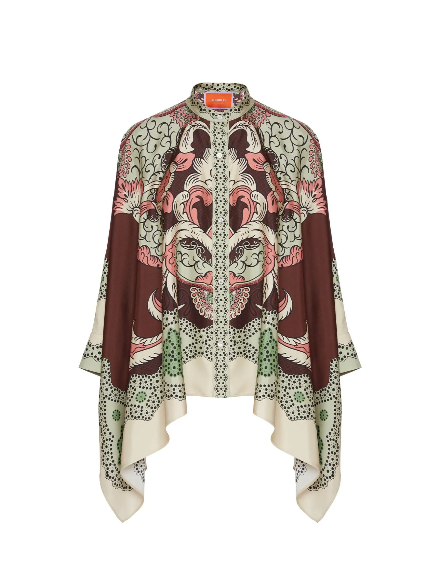 Foulard ShirtPortal Placée Brown in Silk Twill