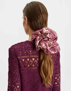 Giga ScrunchieFans Purple in Silk Twill