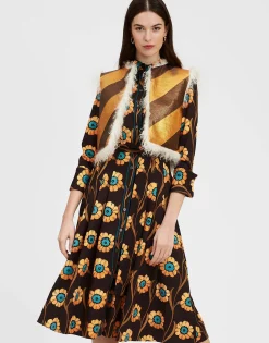 Glam Reversibile Gilet IntarsiaBronze in Faux Python