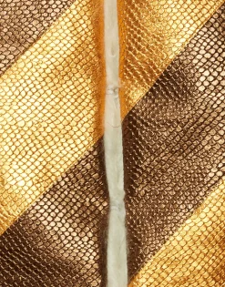 Glam Reversibile Gilet IntarsiaBronze in Faux Python