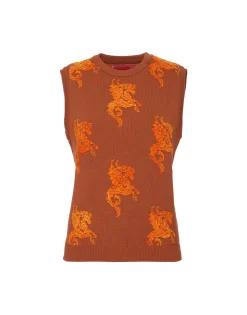 Gryphos GiletBrown in Fleece Jacquard