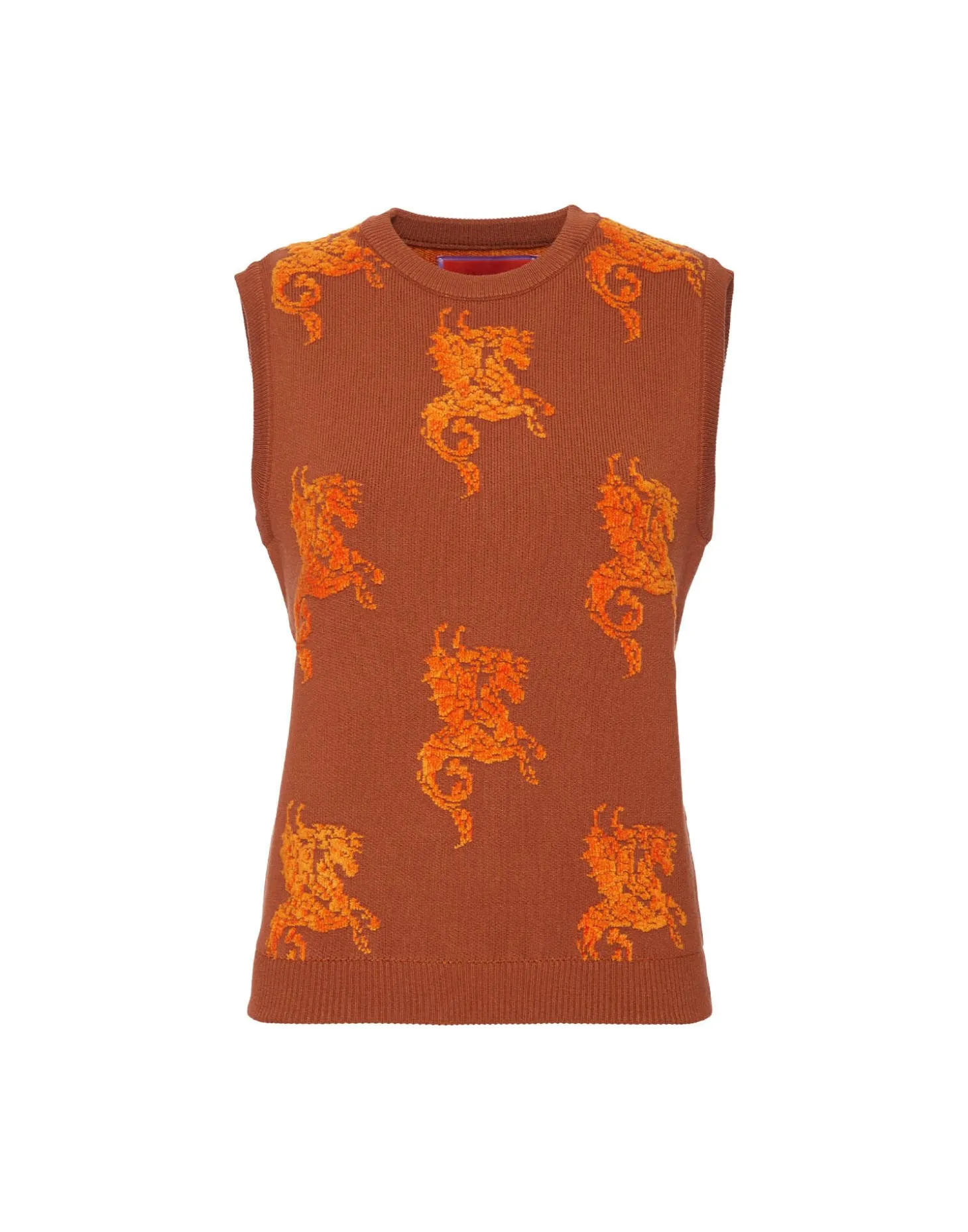 Gryphos GiletBrown in Fleece Jacquard