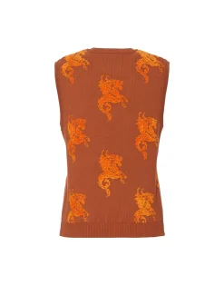 Gryphos GiletBrown in Fleece Jacquard