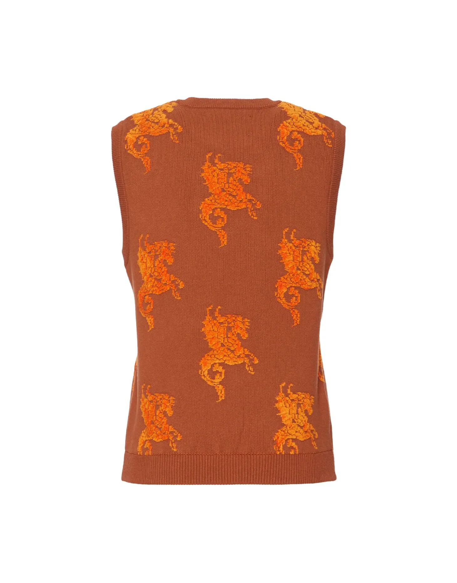 Gryphos GiletBrown in Fleece Jacquard