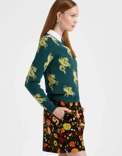 Gryphos SweaterDark Green in Fleece Jacquard