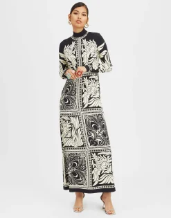 Halle DressMix Tiles Plac&eacute;e Black in Envers Satin