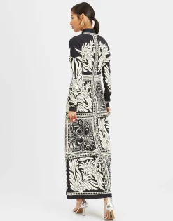 Halle DressMix Tiles Plac&eacute;e Black in Envers Satin