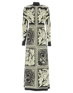 Halle DressMix Tiles Plac&eacute;e Black in Envers Satin