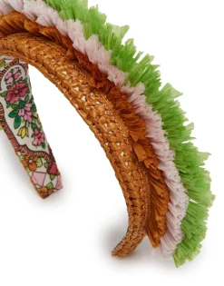 Halo HeadbandSolid Ocher in Raffia Crochet