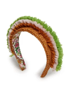 Halo HeadbandSolid Ocher in Raffia Crochet