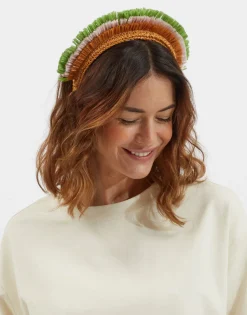 Halo HeadbandSolid Ocher in Raffia Crochet