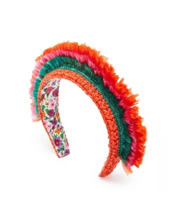 Halo HeadbandSolid Orange in Raffia Crochet