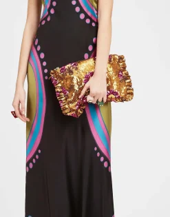 Hand PochetteBronze in Textured Sequins