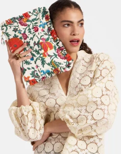 Hand PochetteDragonflower Mini Multicolor in Shot Cotton