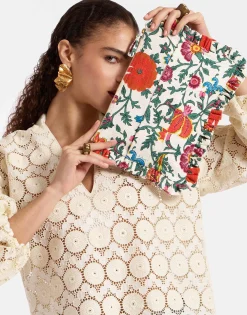 Hand PochetteDragonflower Mini Multicolor in Shot Cotton