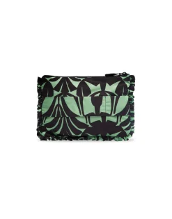 Hand PochettePapyrus Green in Faille