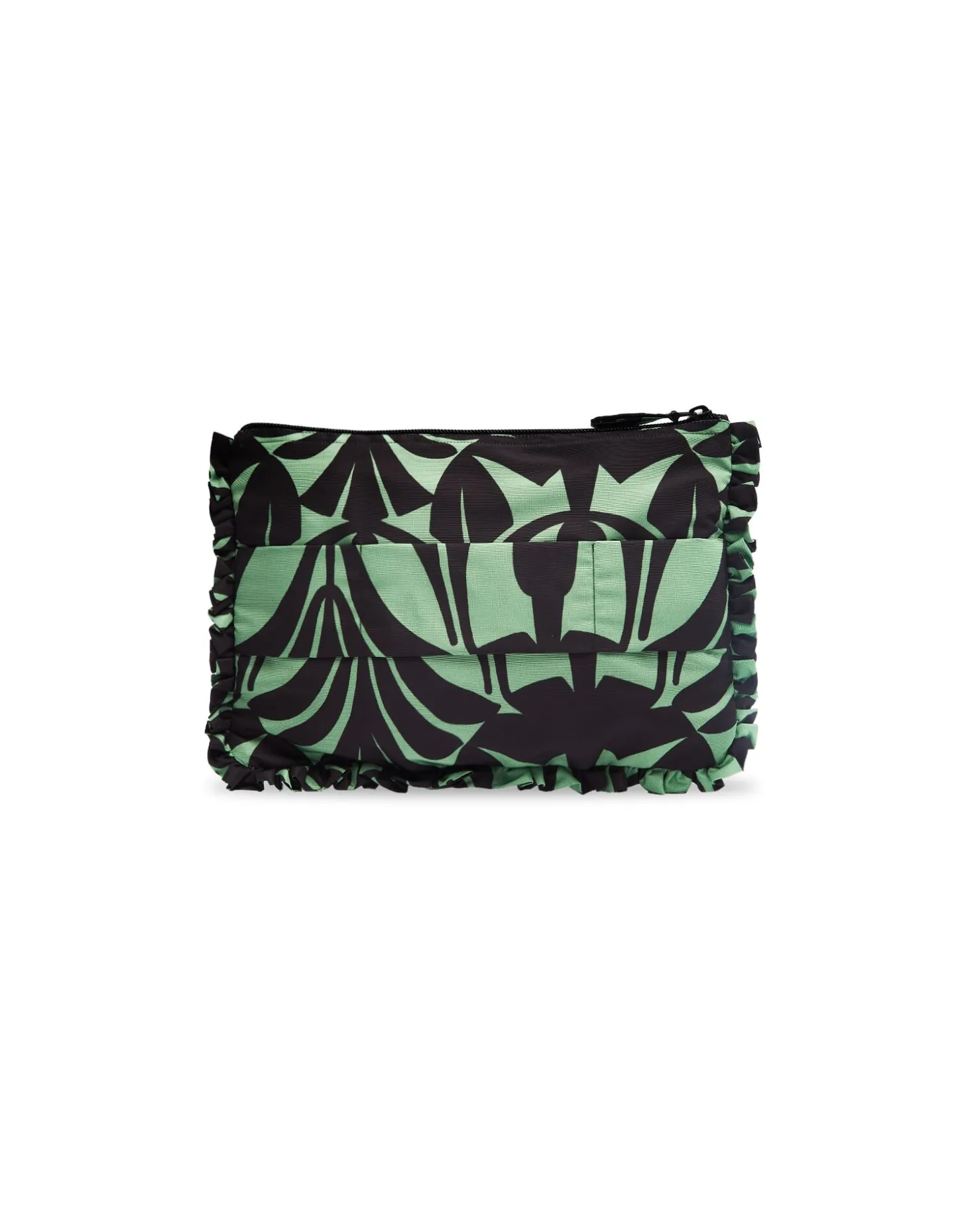Hand PochettePapyrus Green in Faille