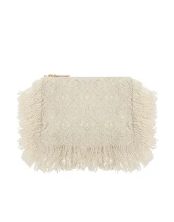 Hand PochettePlaza Cream in Macramé