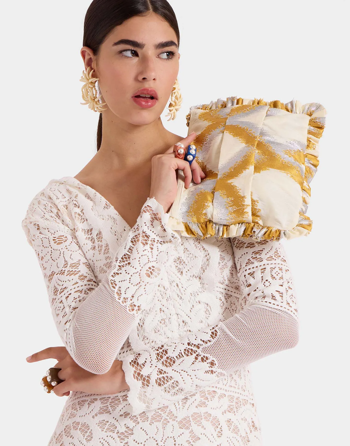 Hand PochetteTackle Gold in Jacquard