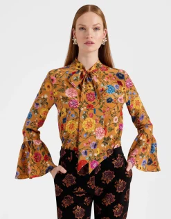 Happy Wrist TopBotticelli Rust in Crepe De Chine Silk