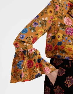 Happy Wrist TopBotticelli Rust in Crepe De Chine Silk