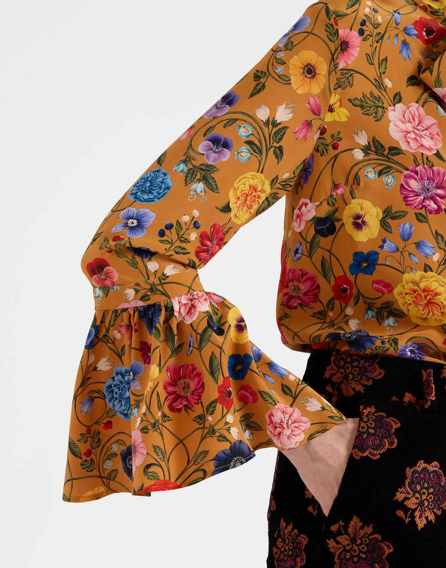 Happy Wrist TopBotticelli Rust in Crepe De Chine Silk