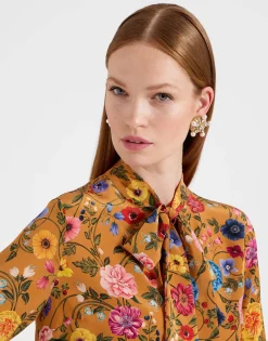 Happy Wrist TopBotticelli Rust in Crepe De Chine Silk