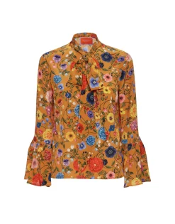 Happy Wrist TopBotticelli Rust in Crepe De Chine Silk