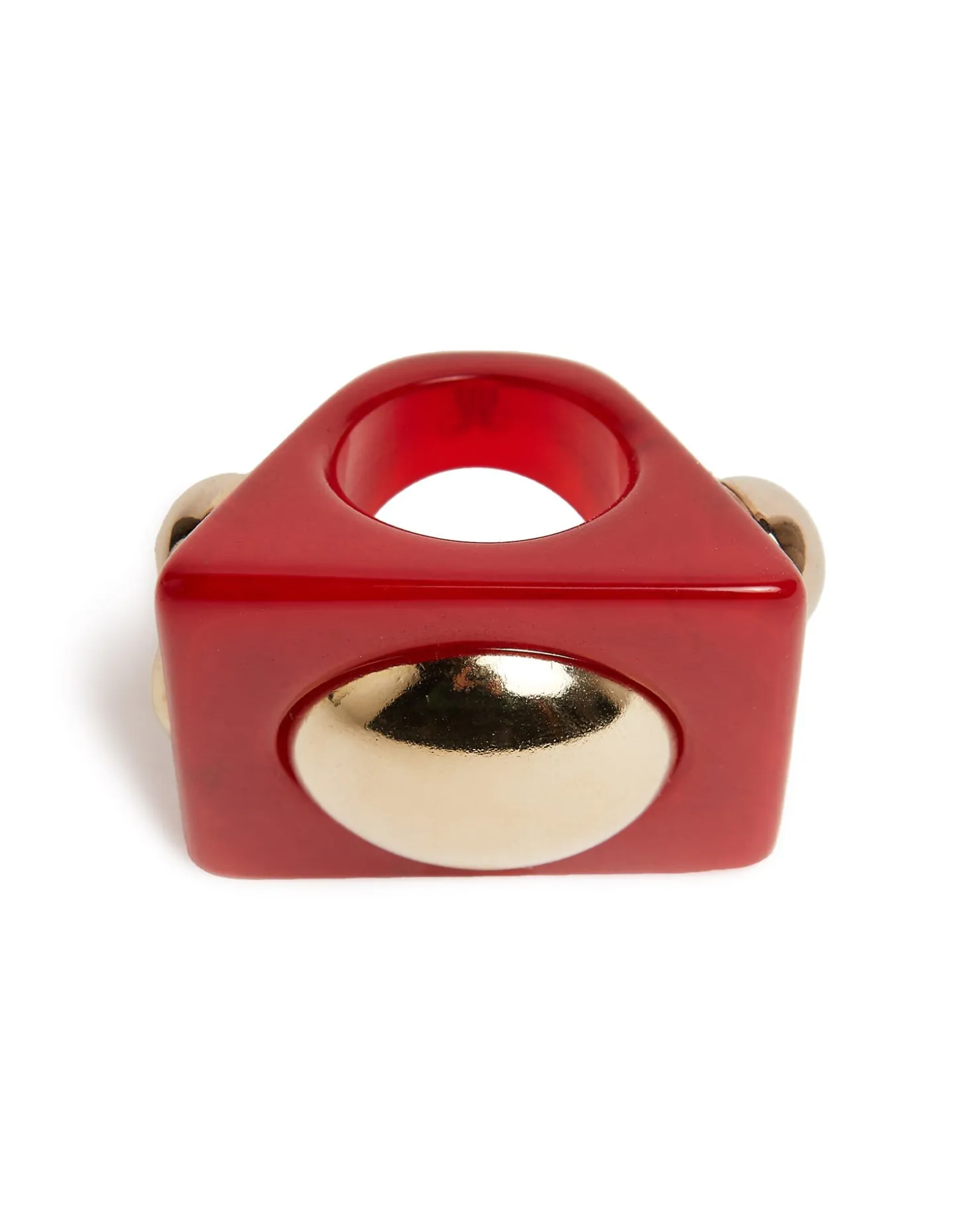 Hathor Square RingRed in Acrylic Resin