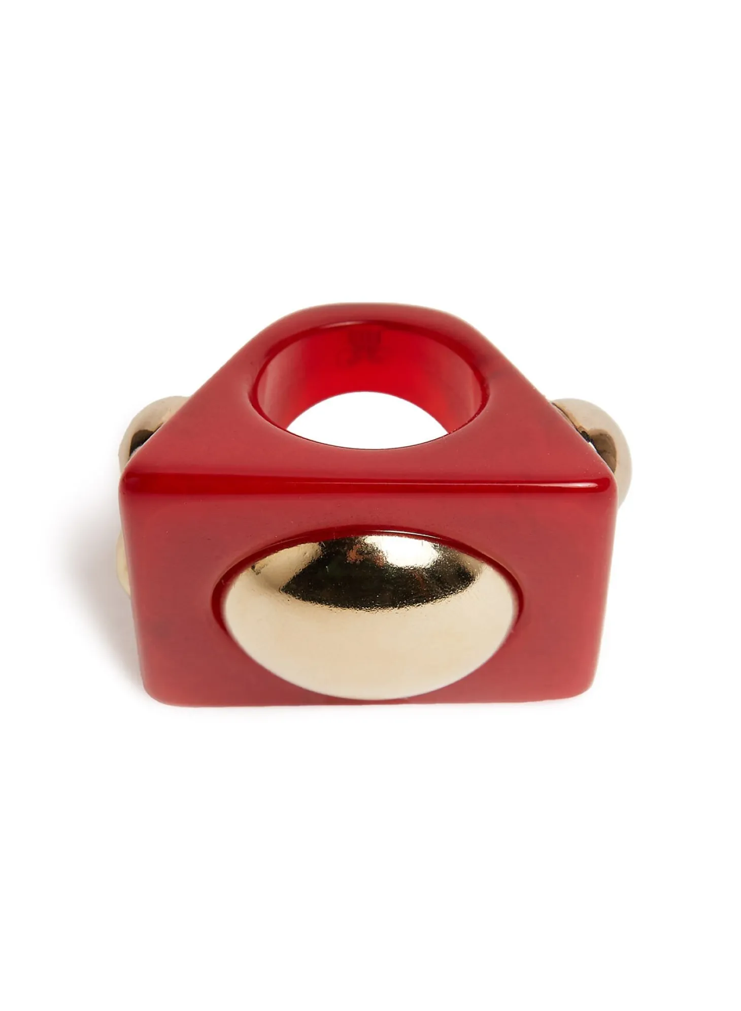 Hathor Square RingRed in Acrylic Resin