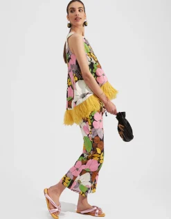 Hendrix PantsBig Flower in Shot Cotton