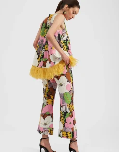 Hendrix PantsBig Flower in Shot Cotton