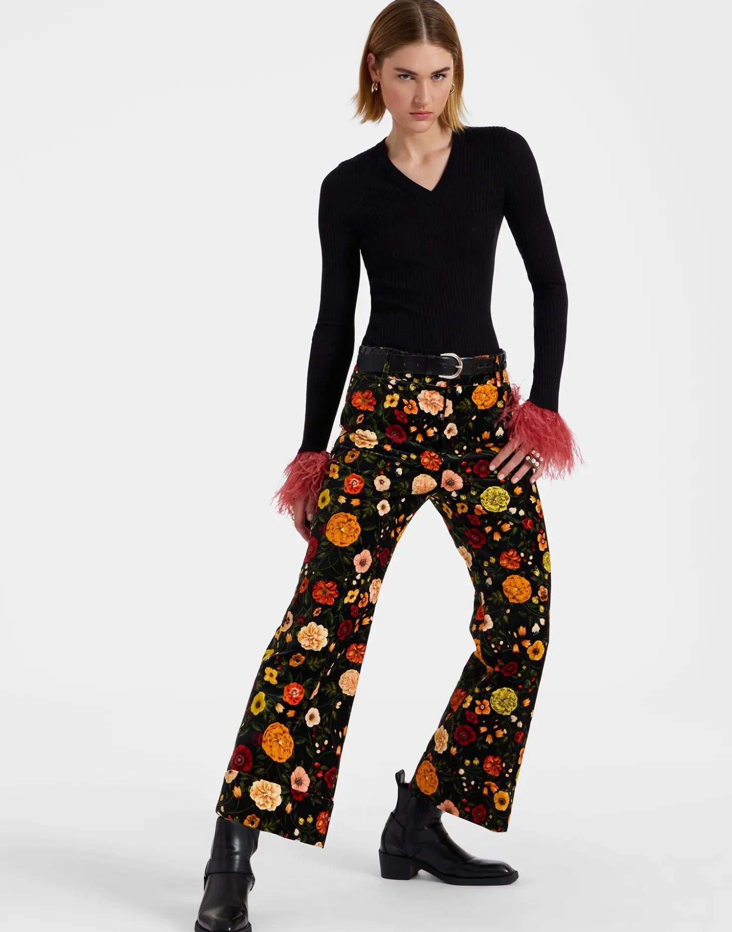 Hendrix PantsBotticelli Black in Cotton Velvet