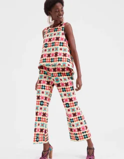 Hendrix PantsGroovy Dot Giallo in Shot Cotton